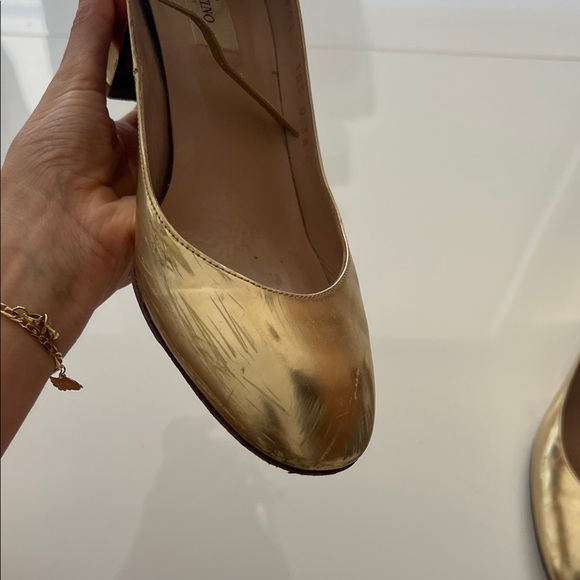 Valentino Gold Heeled Women's Shoes - Picture 3 of 10